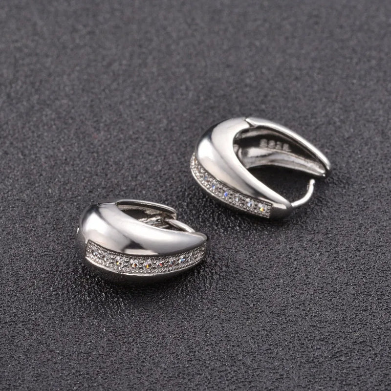pendientes mujer moda Sterling Silver jewelry U cz studs earrings women S925 brincos para as mulheres boucle d'oreille oorbellen