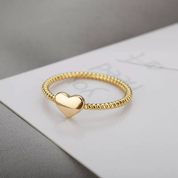 2021 New Female Women's Rings Wedding Stainless Steel Love Heart Round Ring Gifts Girl Party Fashion Copper Jewelry Accessories