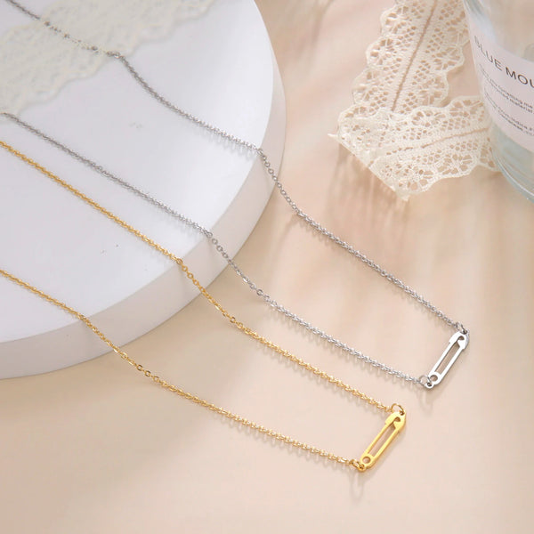 Women's Necklace Paperclip Pattern Pendant Fashion Special Jewelry Exquisite Couple Gift Female Adjustable Collarbone Necklaces